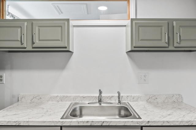 51 Burnham Rd, Saco, ME 04072 - kitchen with a sink, light countertops, and gray cabinets