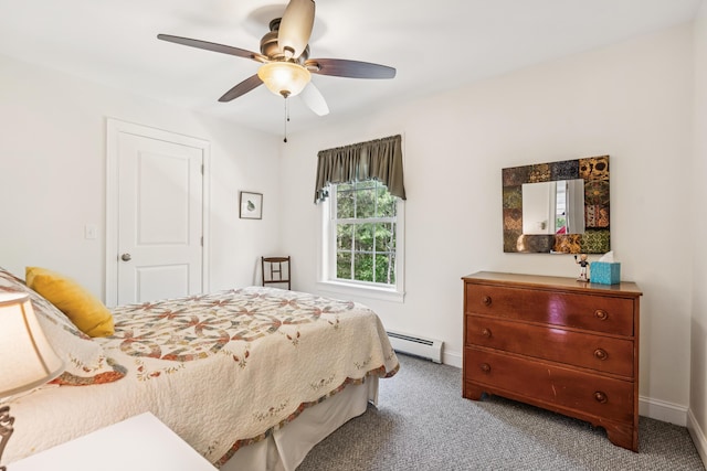 3 Bradfield Way, Kennebunk, ME 04043 - carpeted bedroom with a baseboard radiator and a ceiling fan