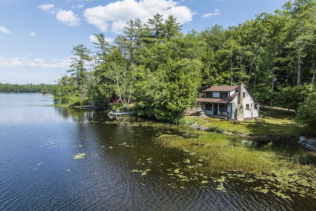 36 Cove Ln, Damariscotta, ME 04543 - water view featuring a forest