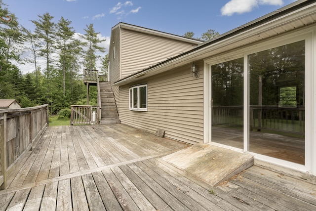 31 W Bay Bridge Rd, Topsham, ME 04086 - wooden deck with stairway