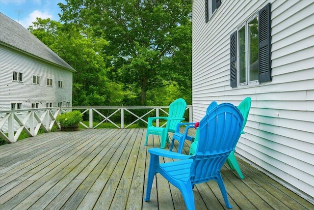 1835 Main St, Fayette, ME 04349 - wooden terrace with view of wooded area