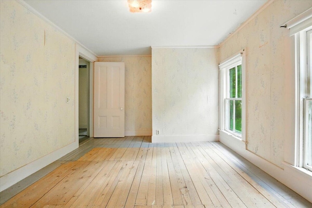 1835 Main St, Fayette, ME 04349 - empty room with hardwood / wood-style floors and crown molding