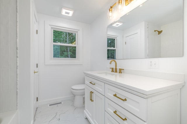 70 Whitten Rd, Kennebunk, ME 04043 - bathroom featuring marble look tiles and vanity