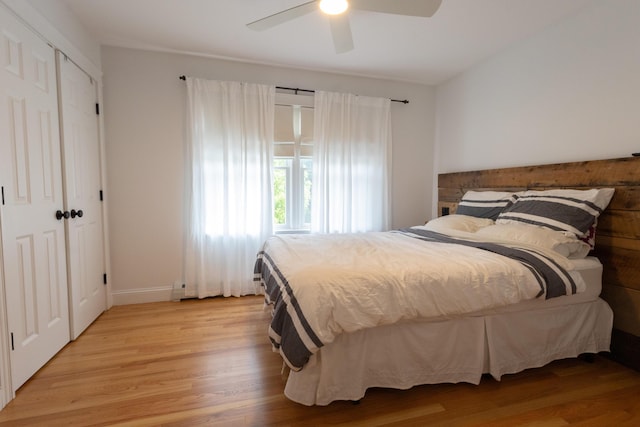 7 Hamlin St, Cape Elizabeth, ME 04107 - bedroom featuring light wood finished floors and a ceiling fan