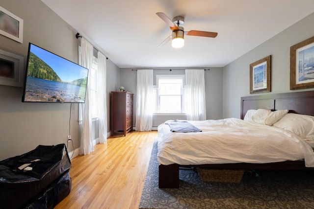 7 Hamlin St, Cape Elizabeth, ME 04107 - bedroom with light wood-style floors and ceiling fan