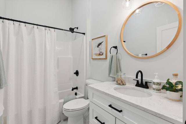 14 Salt Point Dr Unit 19, Old Orchard Beach, ME 04064 - bathroom featuring toilet, vanity, and shower / bathtub combination with curtain