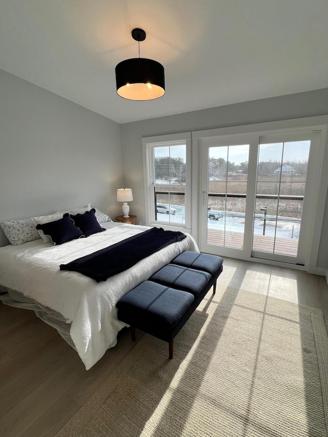 14 Salt Point Dr Unit 19, Old Orchard Beach, ME 04064 - bedroom featuring access to outside and light wood finished floors