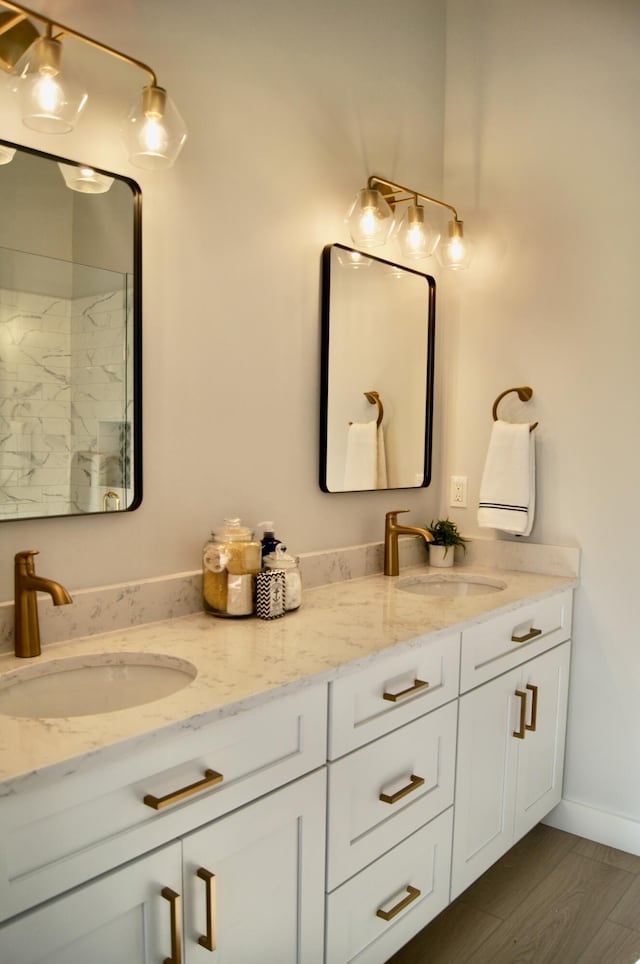 14 Salt Point Dr Unit 19, Old Orchard Beach, ME 04064 - bathroom with double vanity and a marble finish shower