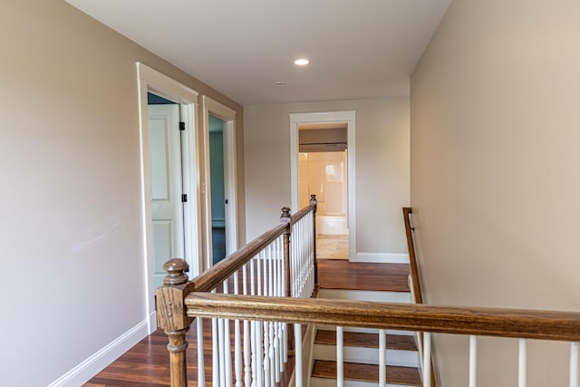 33 Webb Rd, Windham, ME 04062 - stairs with wood finished floors, recessed lighting, and baseboard heating
