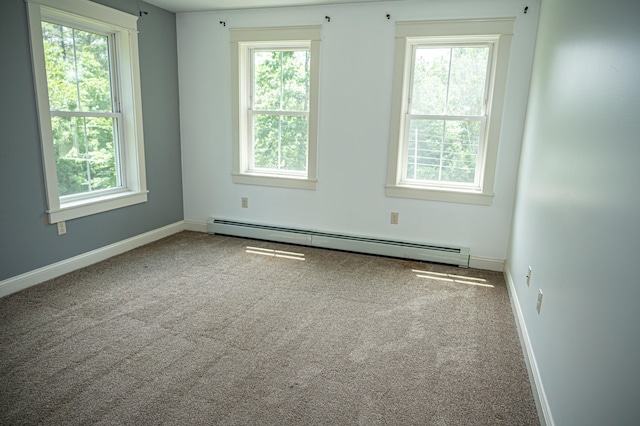 33 Webb Rd, Windham, ME 04062 - carpeted empty room with a baseboard radiator and baseboards