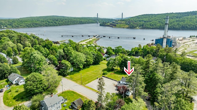 166 Franklin St, Bucksport, ME 04416 - bird's eye view of a forest and a nearby body of water