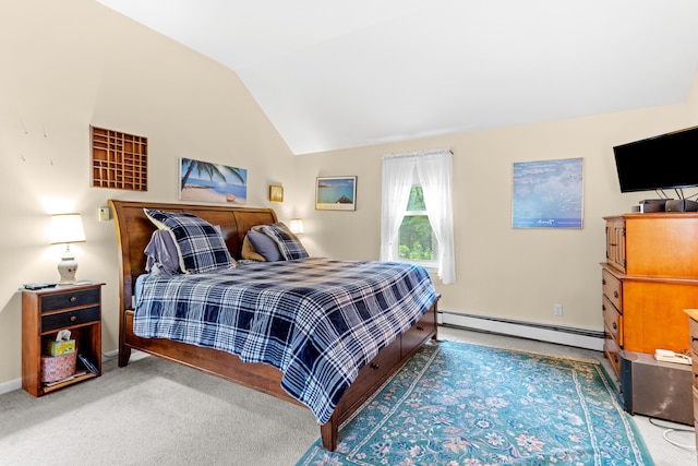 48 E Pasture Rd, Berwick, ME 03901 - bedroom with baseboard heating, vaulted ceiling, and baseboards