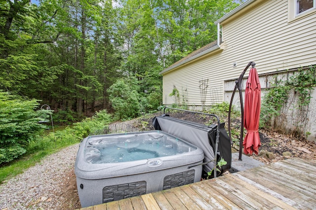 48 E Pasture Rd, Berwick, ME 03901 - wooden terrace with a hot tub