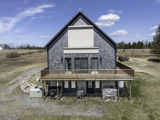 26 Ridge Rd, Cutler, ME 04626 - rear view of house with a deck