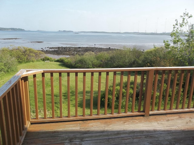 26 Ridge Rd, Cutler, ME 04626 - deck featuring a water view and a yard