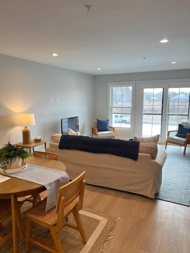 22 Salt Point Dr Unit 23, Old Orchard Beach, ME 04064 - living room with light wood-style flooring and recessed lighting