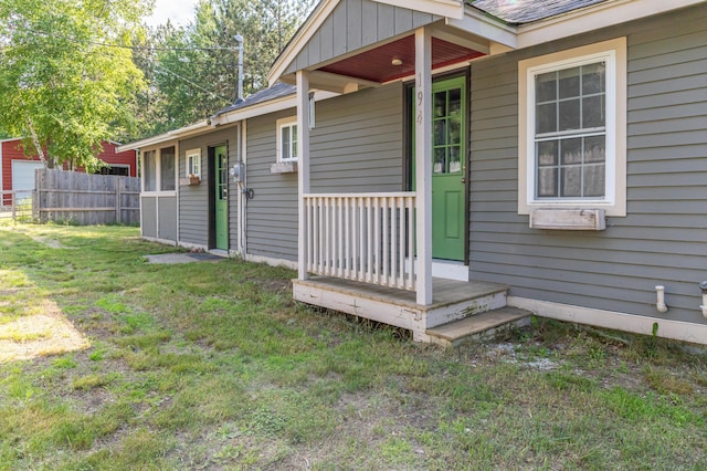 194 Main Rd, Passadumkeag, ME 04475 - property entrance with a shingled roof
