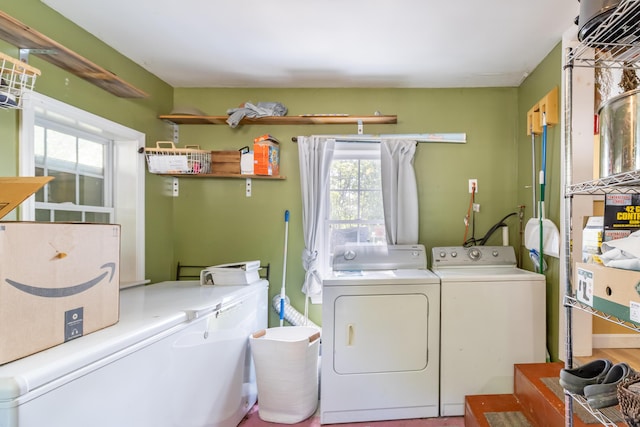194 Main Rd, Passadumkeag, ME 04475 - laundry room with independent washer and dryer and healthy amount of natural light
