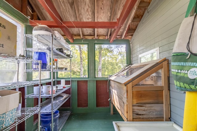 194 Main Rd, Passadumkeag, ME 04475 - sunroom featuring beamed ceiling
