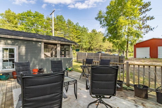 194 Main Rd, Passadumkeag, ME 04475 - deck with an outdoor structure