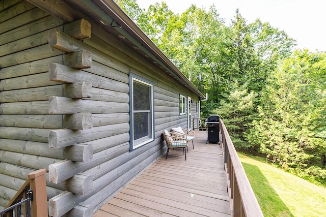 1103 Rte 135, Monmouth, ME 04259 - wooden deck featuring grilling area