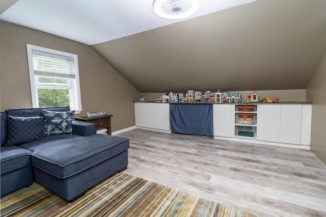188 Old Chadbourne Rd, Lewiston, ME 04240 - living area with lofted ceiling and light wood-style floors
