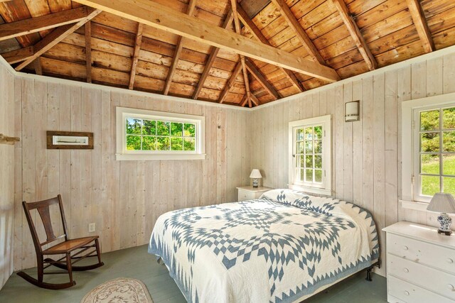 1392 N Haven Rd, Vinalhaven, ME 04863 - bedroom with wood ceiling