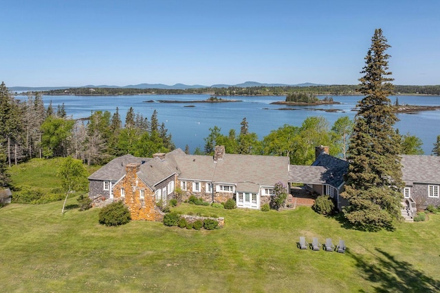1392 N Haven Rd, Vinalhaven, ME 04863 - view from above of property with a water and mountain view