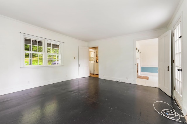 419 River Rd, Newcastle, ME 04553 - empty room featuring separate washer and dryer and crown molding