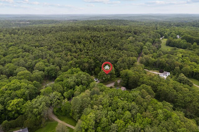 419 River Rd, Newcastle, ME 04553 - aerial overview of property's location with a heavily wooded area