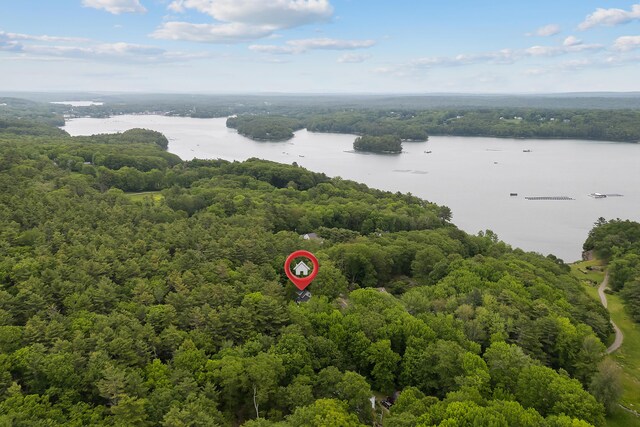 419 River Rd, Newcastle, ME 04553 - bird's eye view of a large body of water and a heavily wooded area