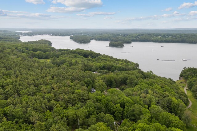 419 River Rd, Newcastle, ME 04553 - drone / aerial view of a large body of water and a forest