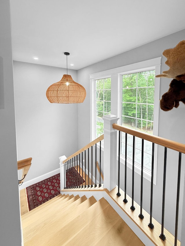132 Mineral Spring Rd Unit 1, Windham, ME 04062 - stairway with baseboards and recessed lighting
