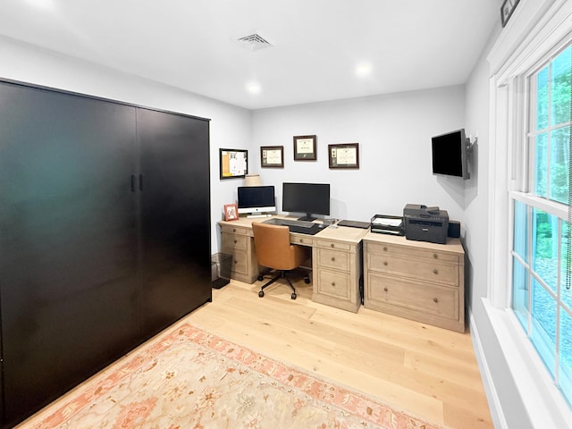 132 Mineral Spring Rd Unit 1, Windham, ME 04062 - office with light wood finished floors and recessed lighting