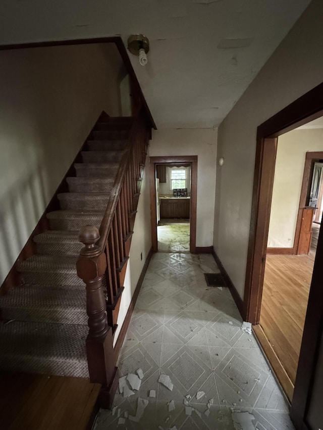 95 Eastern Ave, Augusta, ME 04330 - staircase featuring baseboards