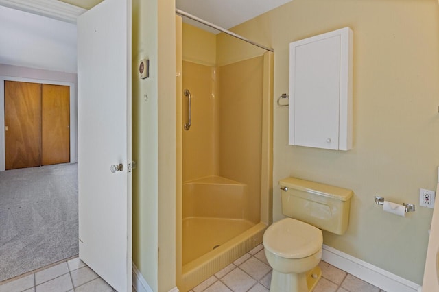 24 High St, Hallowell, ME 04347 - full bathroom with a shower stall and tile patterned flooring