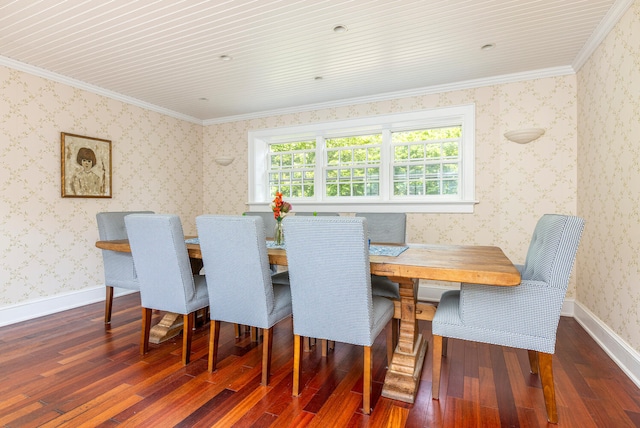 8 Broad Cove Rd, Cape Elizabeth, ME 04107 - dining area with hardwood / wood-style floors and ornamental molding
