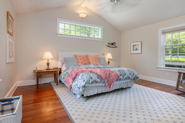8 Broad Cove Rd, Cape Elizabeth, ME 04107 - bedroom featuring wood finished floors, lofted ceiling, and ceiling fan