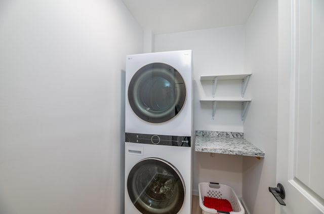 6 Walker Rd, Embden, ME 04958 - laundry room with estacked washer and dryer