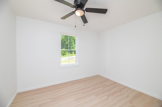 6 Walker Rd, Embden, ME 04958 - unfurnished room with light wood-style flooring, baseboards, and ceiling fan