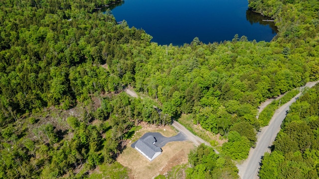 6 Walker Rd, Embden, ME 04958 - aerial view of a heavily wooded area and a nearby body of water