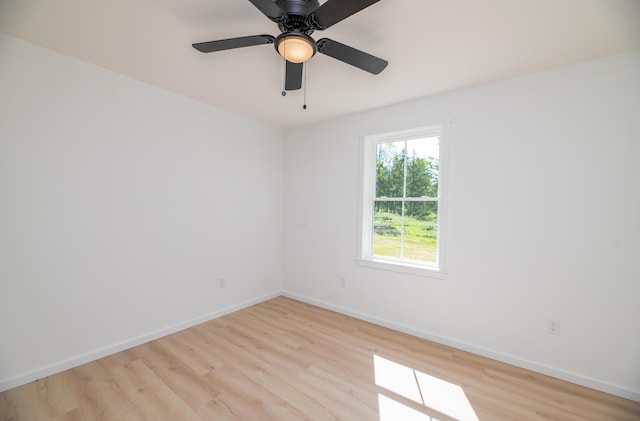 6 Walker Rd, Embden, ME 04958 - spare room with light wood-style flooring, baseboards, and ceiling fan