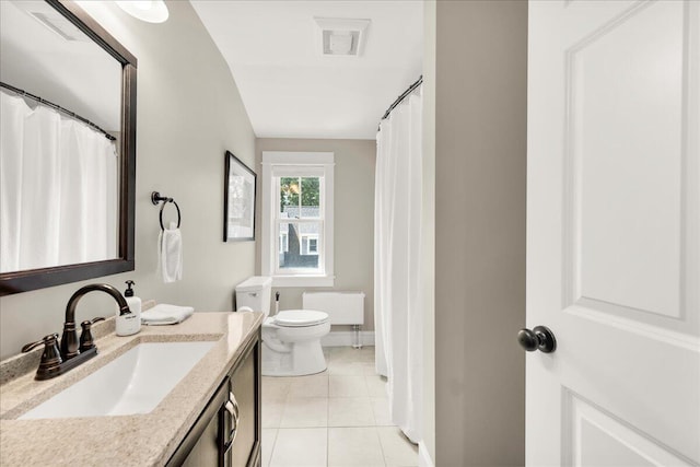 48 Ocean St, Belfast, ME 04915 - full bath featuring vanity, tile patterned flooring, and curtained shower
