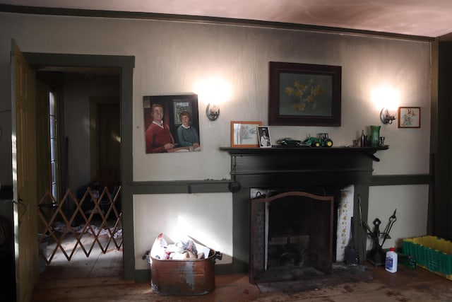 95 Wiley Rd, Greene, ME 04236 - living area with a fireplace and hardwood / wood-style flooring