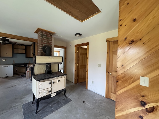 47 Witham Ln, Augusta, ME 04330 - kitchen featuring concrete flooring and fridge