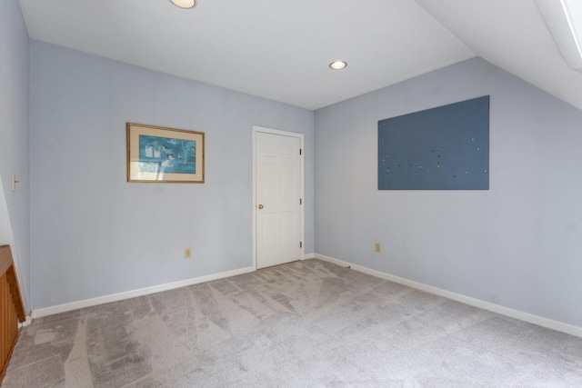 21 Glenhaven Cir W, Saco, ME 04072 - unfurnished bedroom featuring carpet flooring, baseboards, recessed lighting, and vaulted ceiling