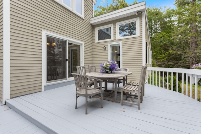 21 Glenhaven Cir W, Saco, ME 04072 - wooden deck featuring outdoor dining area