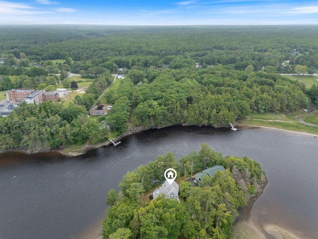 21 Glenhaven Cir W, Saco, ME 04072 - aerial view of property's location featuring a nearby body of water and a heavily wooded area