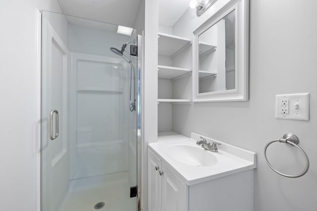 156 Lebanon Rd, North Berwick, ME 03906 - bathroom featuring a stall shower and vanity