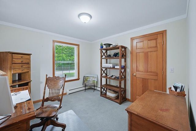 76 Bunny St, Augusta, ME 04330 - office with carpet, crown molding, and baseboards